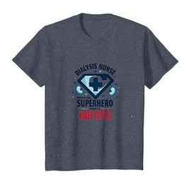 Dialysis Nurse Superhero: Because Lifesaver Isnt A Job Title T-Shirt, Youth, Heather Blue