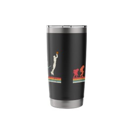 B-Ball Player Vintage Human Evolution Basketball Stainless Steel Insulated Tumbler