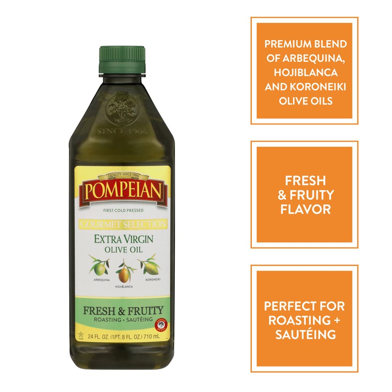 Pompeian Gourmet Selection Extra Virgin Olive Oil, First Cold Pressed,