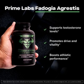 Prime Labs Fadogia Agrestis for Men - 600mg per Serving - Promotes Performance, Strength, & Energy - Non-GMO, Third-Party Tested, Made in The USA - 180 Capsules / 90-Day Supply