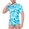 Landofgenie Short Sleeve Onesie Adult One Piece Pajamas Camouflage Bodysuit