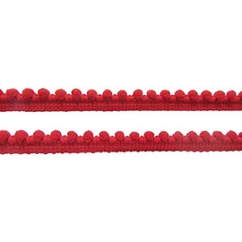 YYCRAFT 20 Yards 3/8" Wide Tiny Pom Pom Ball Fringe Trim DIY Craft Sewing Accessory for Home Curtain Clothes Pillow Decoration(pom Size 5mm,Red)