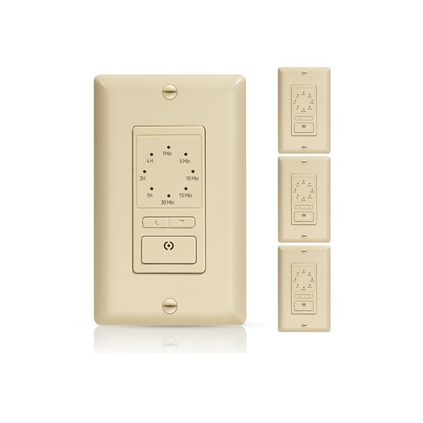 ECOELER 4-Hour Countdown Timer Switch with Always On LED Indicator,
