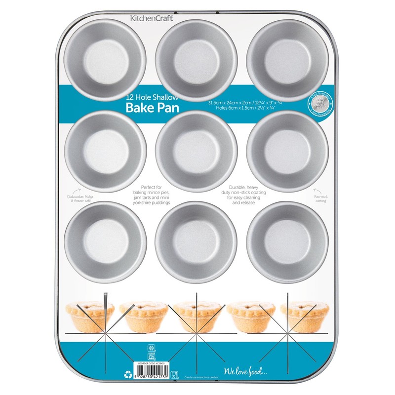 KitchenCraft Non Stick Muffin Tin / Mince Pie Baking Tray,