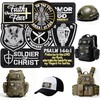 Meneng Christian Embroidered Tactical Patches: 8PCS Military Hook and Loop