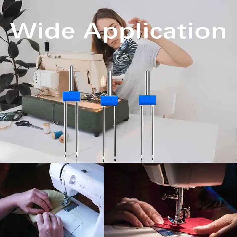 3 Pack Twin Needles for Household Sewing Machine, Stretch Machine