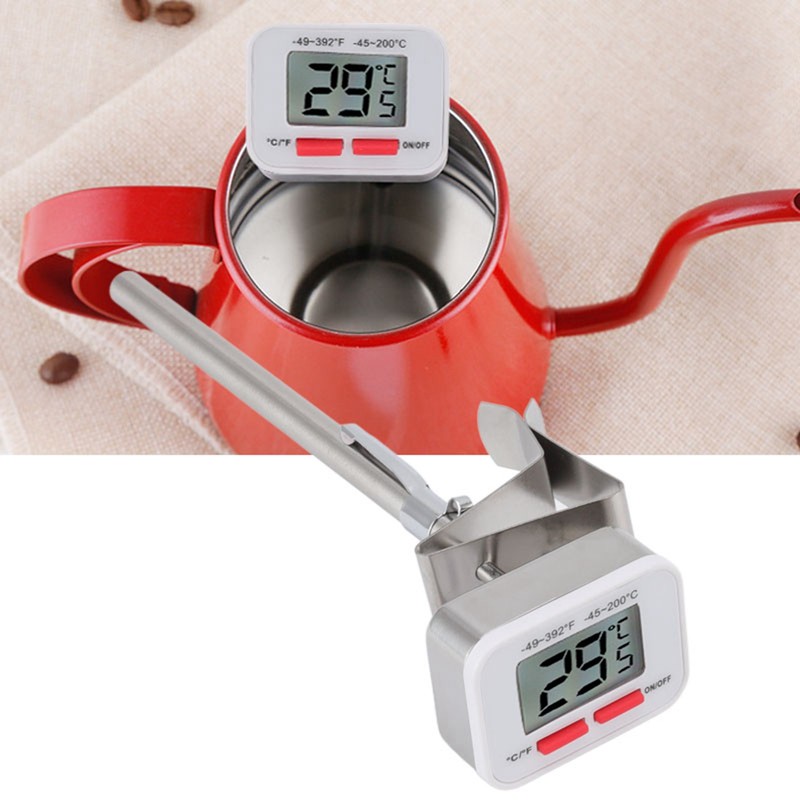 Food Thermometer Regulable Clip Large Display Screen Detachable Stainless Steel