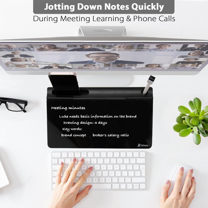 Varhomax Desktop Storage Glass Board Small (Black)