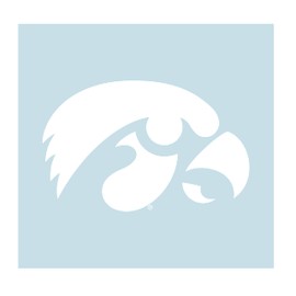 Iowa Decal (WHITE HAWKEYE DECAL (3''4''6''12''18''), 4 in)