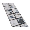 Mosaic Borde White Blue Delft Effect Ceramic Glossy Square Wall