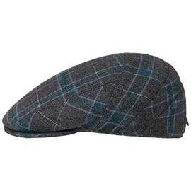 Borsalino Pastoso Check Flat Cap Men Grey 7 1/4-7 3/8