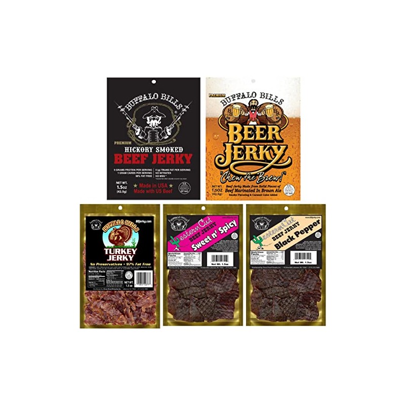 Buffalo Bills 10-Piece Low Carb Jerky Sampler Gift Box (10