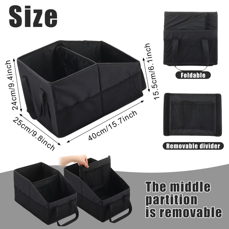 Honeydak Passenger Seat Organizer, Collapsible Car Storage for Console Front/back