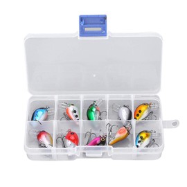 Curricanes,10Pcs Fishing Lure Kit Señuelos De Pesca Cebo Duro Con Aguilón Real Lifeimage Swimbait Cebo De Pesca 3D Ojos De Pesca, Pesca Artificial Minnow Cebos Gancho De Pesca Señuelos Set Con Caja