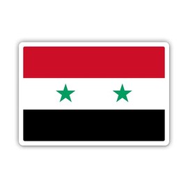 Squiddy Syria Flag Syrian Country Pride - Vinyl Sticker Decal for Phone, Laptop, Water Bottle (3" Wide)