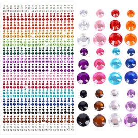 900 PCS Face Gems, Maquillaje para Halloween 15 colores autoadhesivo Rhinestone pegatinas Festival de Joyas de la cara pegatinas de diamantes de imitación de la cara de maquillaje para el cabello de maquillaje de ojos uñas cuerpo (A, 900PCS)