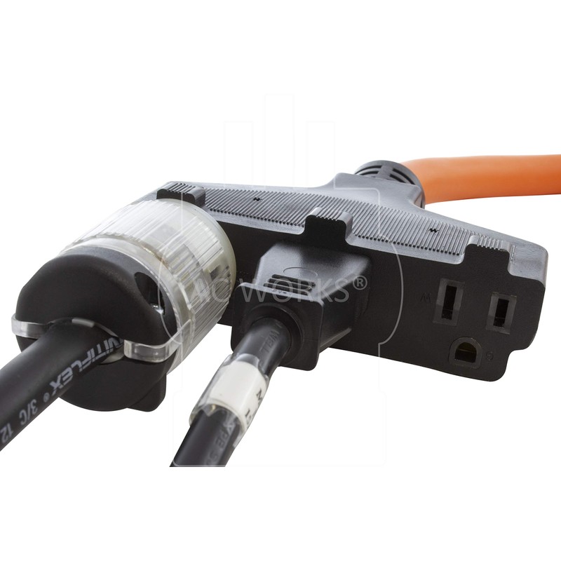 AC WORKS L5-30 30Amp 3-Prong Locking Generator Distribution Cord (1.5FT
