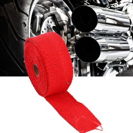 Exhaust Wrap, Header Wrap, Glass Fiber Alloy Steel Exhaust Heat Wrap Exhaust Header Wrap Exhaust Heat Wrap Heat Wrap For Exhaust Pipes Exhaust Pipe Tape for Car Accessories(red)