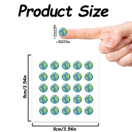 AHANDMAKER 500Pcs Earth Planner Stickers, 0.5x0.49 Inch Self-Adhesive Planet Scrapbook Paper Stickers, Earth Stickers Decals for Scrapbooking Planner Calendar DIY Crafts Party Decor Gift Bag Seal