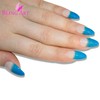 Bling Stilett False Nail Acrylic Blue Medium Tips UK