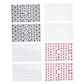 SAFIGLE 8Sheets Heart Shaped Nail Art Stickers DIY Nail Decals for Valentine's Day Creative Nail Decoration for Women Mixed Styles for Eye Catching Nail Designs