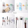 4 Pcs Silicone Waterproof Toothbrush Holders,Multi-Function Self Adhesive Hooks for
