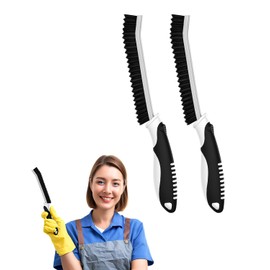 Cleangor Fugenbürste, Hartborsten Ecken Reinigungsbürste, Gezackter Bürstenkopf, Gadgets Wohnung Für Bad, Dusche, Küche, Toilette, Waschbecken, Fliesen (2, Schwarz)