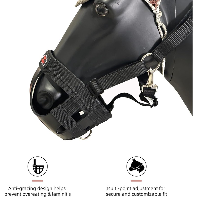 BARN & STABLE Horse Grazing Muzzle Halter for Easy Breathe,
