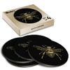 4 x Round Coasters - Golden Bumble Bee Sketch Cork