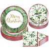 JarThenaAMCS Merry Christmas Party Supplies Kit Serves 24 Holly Paper