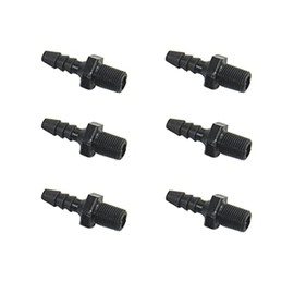 Fachmann 6PCS Plastic Hose Barb Fitting, Male Thread connector pipe fitting (3/16" Barb x 1/8" NPT Male)