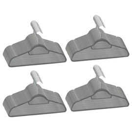 FAMIROSA 100 pcs Clothes Hanger Set Anti-Slip Gray Velvet,8.07 KG,289919
