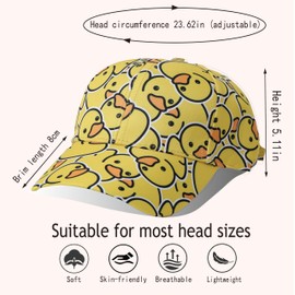 Ruijng Baseballkappe für Herren, verstellbar, atmungsaktiv, Baumwolle, für Outdoor-Sportarten, Farbe: Ente, L/XL
