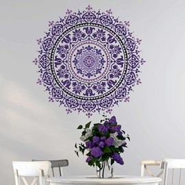 Prosperity Mandala Stencil - Wall Stencils for Painting Large Patterns - Reusable Wall Stencils - Stencils for Painting on Wood (36")