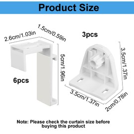 Clamp Holder for Klemmfix Roller Blind, Set of 3 Double Roller Blind, No Drilling, Replacement Part Accessories with 3 Roller Brackets, Clamp Support Bracket for Side Pull Roller Blind, Double Roller