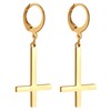 OIDEA Unisex Cross Peter Cross Earrings: Silver Black Gold Stud