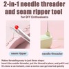 Needle Threaders,Seam Ripper,2 Pcs Retractable Needle Threader 2 in 1