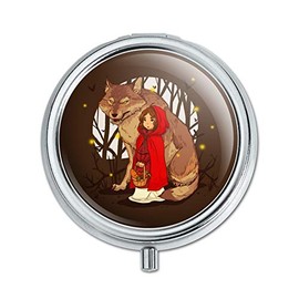 Little Red Riding Hood with Wolf in Woods Pill Case Trinket Gift Box