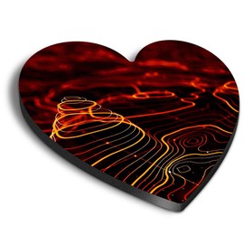 1 x Heart MDF Magnets - 3D Topographic Map Geography 21063