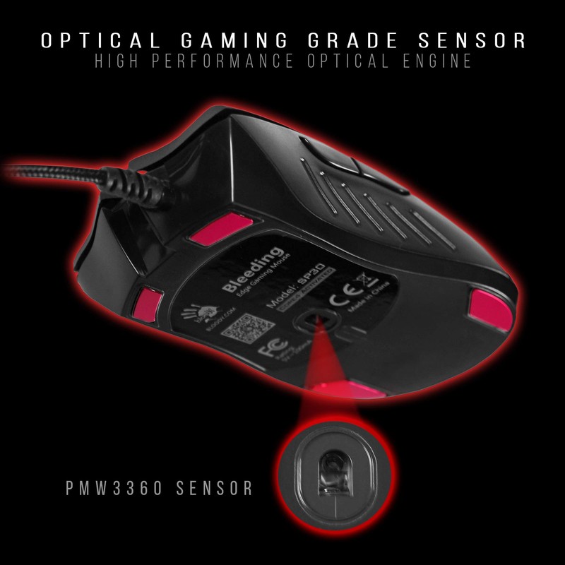 Bloody SP30 Ergonomic Optical Switch Gaming Mouse - Fastest Mouse