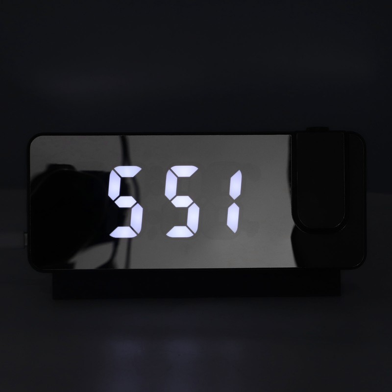 Digital Alarm Clock 180° Rotatable Projection 4 Level Brightness LED
