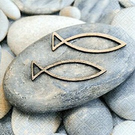 Serviettes Confirmation Communion Confirmation Fish Pack of 20 3-Ply 33 x 33 cm