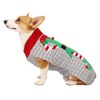 Christmas Dog Cat Sweaters with 3D Ball Decoration, Pet Winter Knitwear Elf Apparel Holiday Warm Costume for Cats & Dogs (Grey, X-Large)