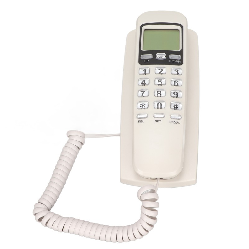 Wired Wall Phone Multifunctional Calendar LCD Display Caller ID Landline