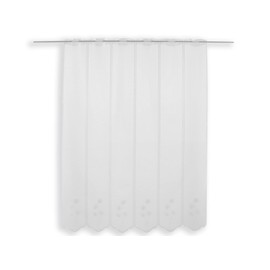 Clever-Kauf-24 Net Curtain Jacquard Flower White Bistro Curtain in 6 Different Heights (Height 120 cm)