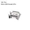 uxcell 100PCS Micro USB Female Socket Connector Jack Port, 5-Pin