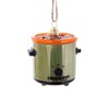 Vintage Crock Pot Slow Cooker Ornament, 2.75 inches, Orange