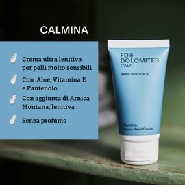 FD Dolomites Calmina, Ultra Soothing Cream with Aloe, Vitamin E, Panthenol and Montana Arnica, for Very Sensitive Skin, Fragrance Free, 50 ml