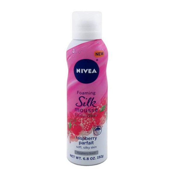 Nivea Foaming Silk Mousse Body Wash Raspberry Parfait - 6.8 Oz