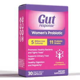 Gut Response Women’s Probiotic, Slows Down Digestive Aging, Boosts Immune System, Supports UT & Feminine Health, Cranberry Extract, Non-GMO, Gluten Free & Soy Free, 5 Billion CFU, 30 Capsules